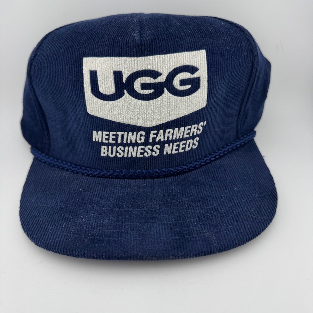 UGG Hat OSFA Navy Blue Corduroy Meeting Farmers Business Needs Snapback
